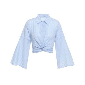 Ganni Cropped Seersucker Shirt